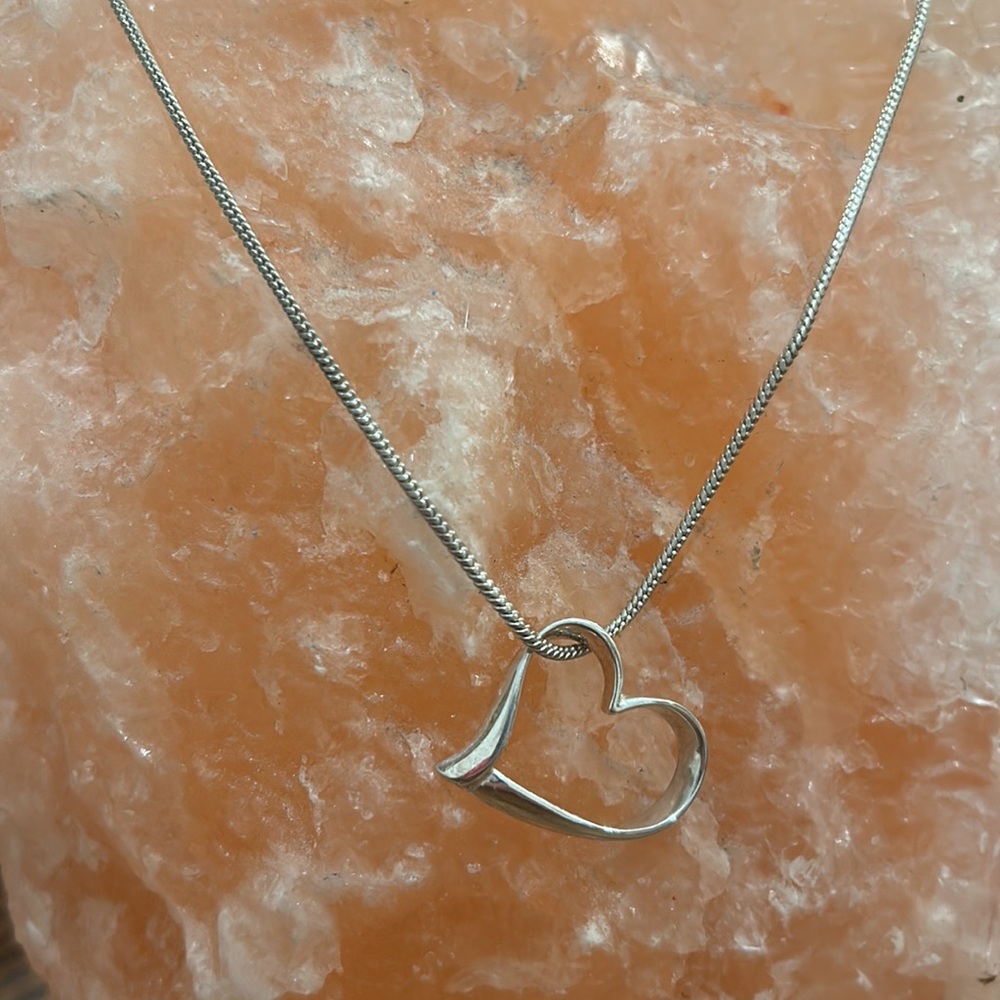 Sterling Silver asymmetrical Heart Pendant